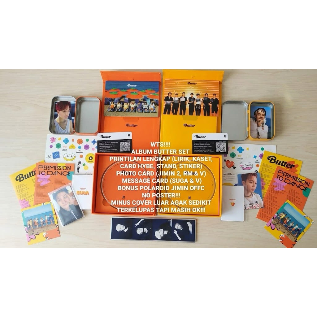 BTS Butter Album Set Original Bekas - Full Inclusion (No Poster) + Bonus Polaroid Jimin