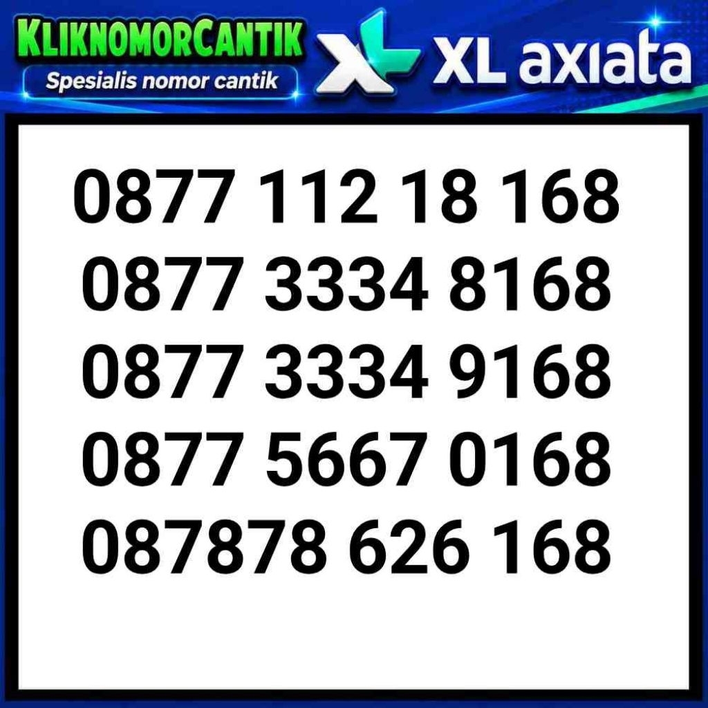 nomor cantik XL 168 kartu perdana XL 4G&5G A5