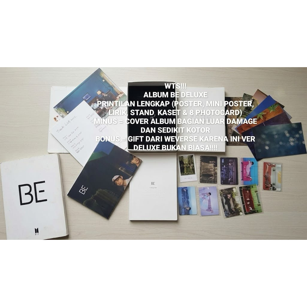 BTS BE Deluxe Album Original Bekas - Full Inclusion + Weverse Gift