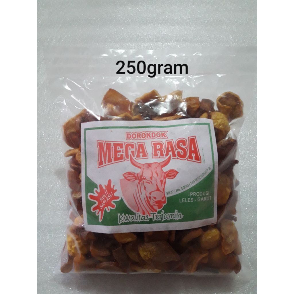 250gram Dorokdok MENTAH (Kerupuk Kulit Sapi) Asli Leles-Garut GRATIS KARDUS DAN BUBBLE WRAP
