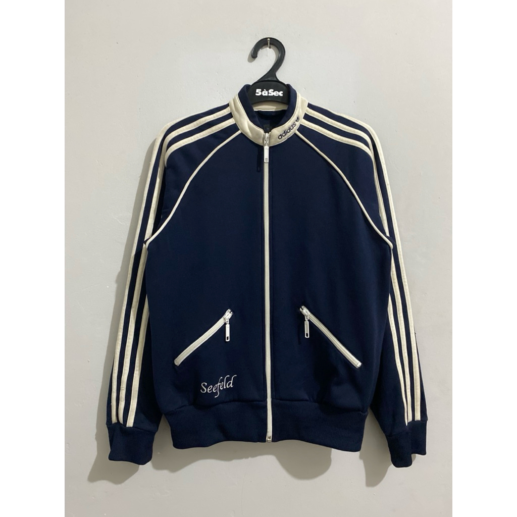 Tracktop Adidas Seefeld Embroidered Logo Fleece 80s Rare Vintage Original