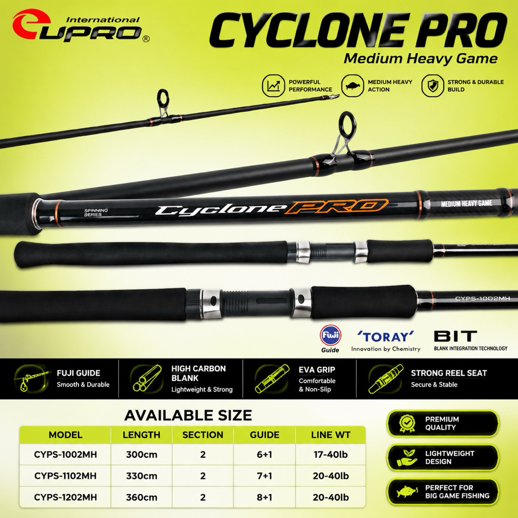 Joran Eupro Surf Fishing | Shore Casting |  Cyclone Pro Spinning