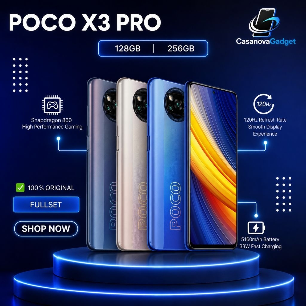POCO X3 Pro 6/128 8/256 Second Original Snapdragon 860 NFC 120Hz HP Gaming Garansi Tes Fullset Bekas