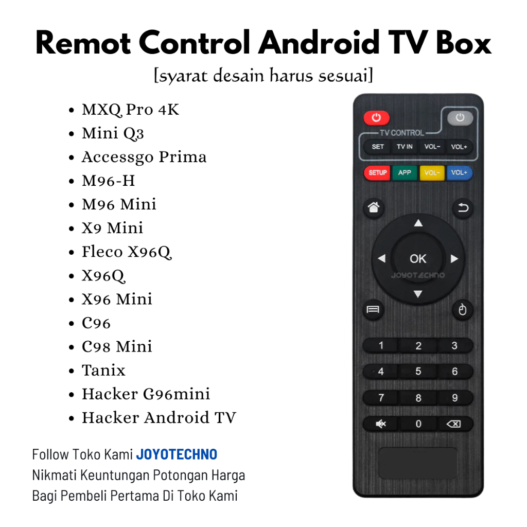 Remote STB Android TV Box Multi MXQ / Mini Q3 / Accessgo / X9 Mini / M96 / X96 / C96 / C98 / Fleco