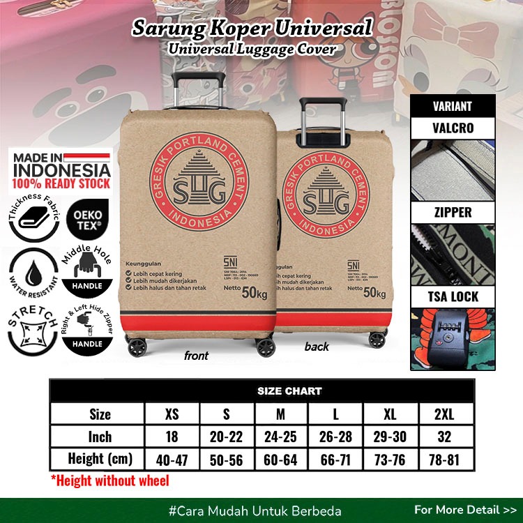 Sarung Koper Karung Semen Gresik SIG - Luggage Cover