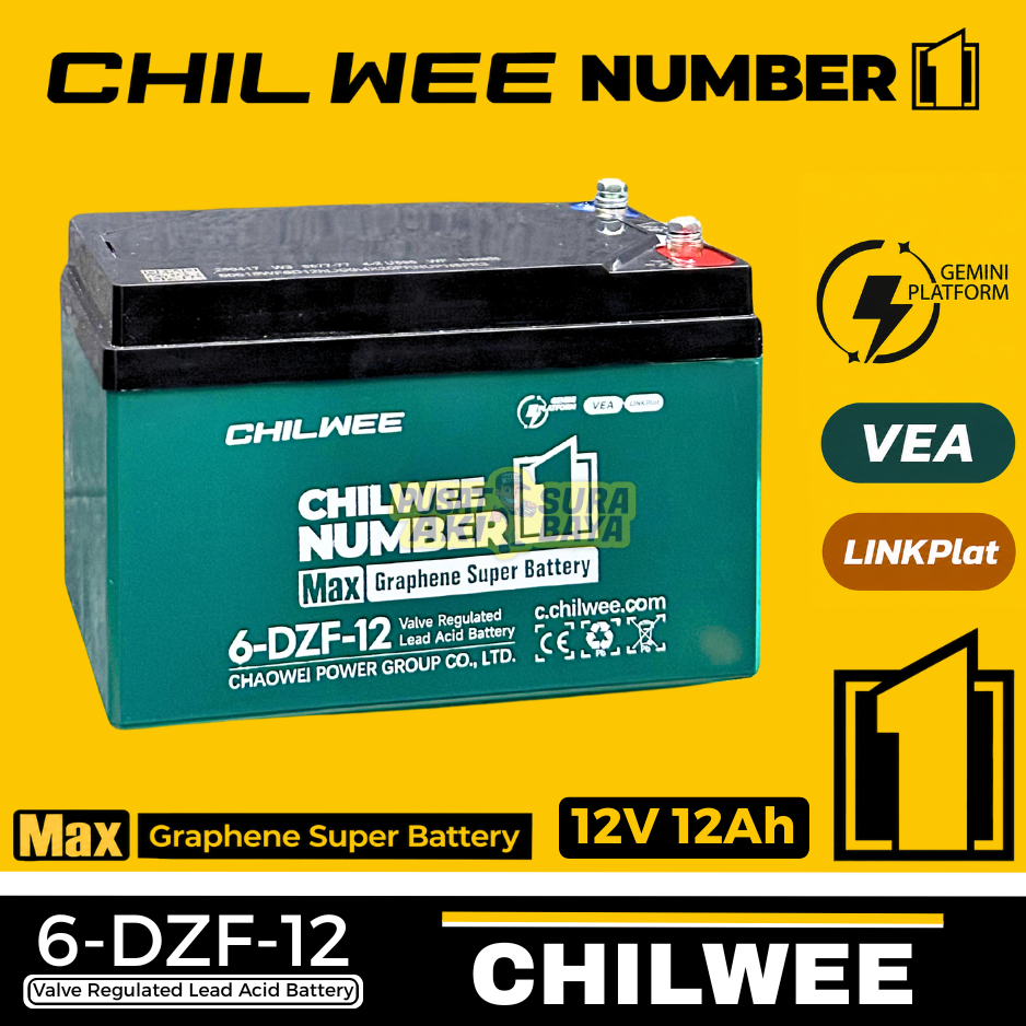 TERBARU CHILWEE 6DZF12  SOLAR PANEL UPS KOMPUTER LAMPU EMERGENCY CHILWEE NUMBER ONE 12V 12AH