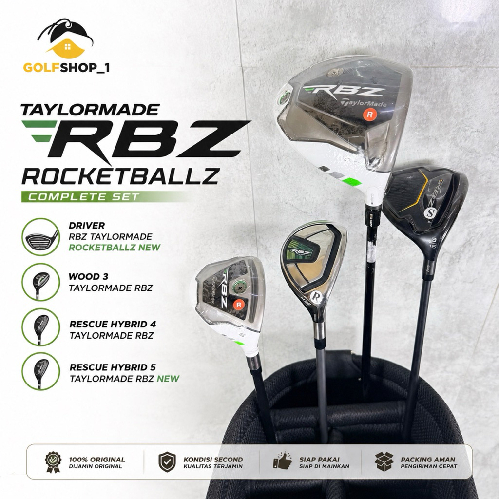 Driver Wood Golf & Rescue Hybrid Golf Taylormade RBZ - Stick Golf Driver Wood Bekas Original