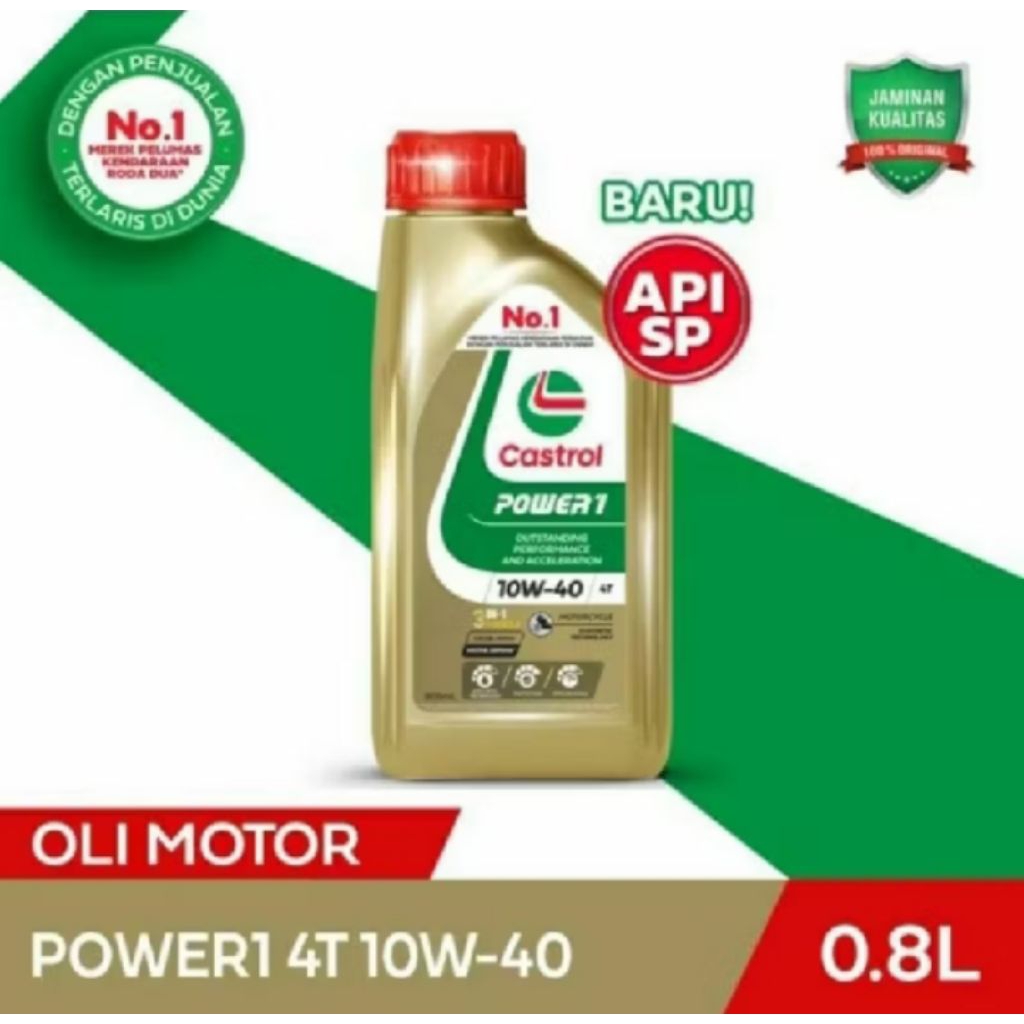 Oli Castrol Power1 Gold 4t 10/40 0.8 oli castrol power1 gold asli oli castrol power1 gold motor bebe