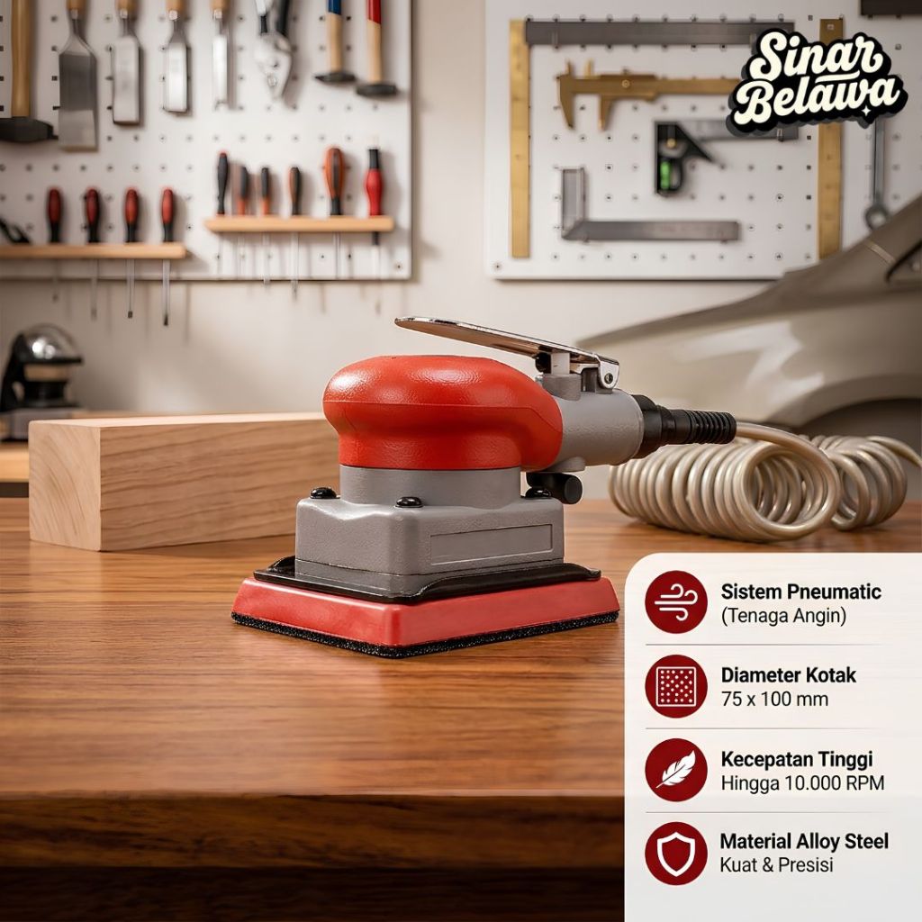 Mesin Amplas Angin Air Orbital Sander Pneumatic Square