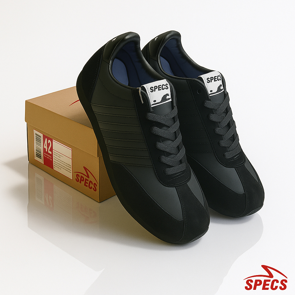 Sepatu sekolah specs 104 full hitam untuk pria wanita size 36-43 Bisa COD CEK DULU