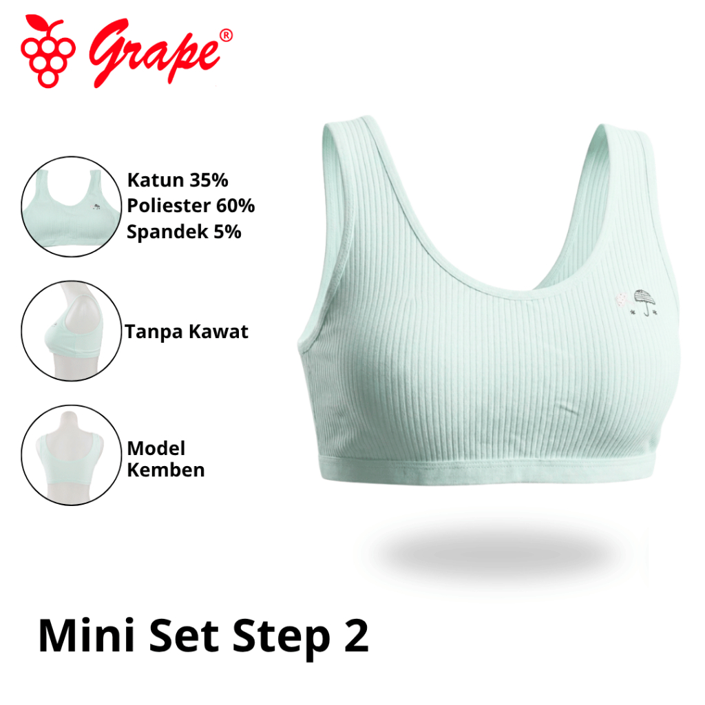 Grape - Mini Set Remaja Cewek Step 2 Bahan Katun Poliester Nyaman Dipakai Seharian | MS GM TM050