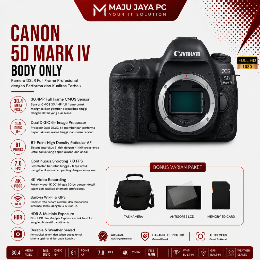 CANON EOS 5D MARK IV / KAMERA CANON EOS 5D MARK IV BARU GARANSI DISTRIBUTOR