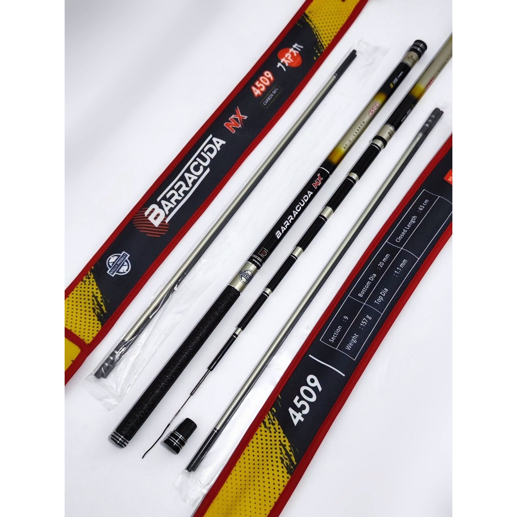 ALAT PANCING TEGEK STELLA BARRACUDA CARBON GRATIS RUAS NO.1 DAN NO.2 DARI ATAS