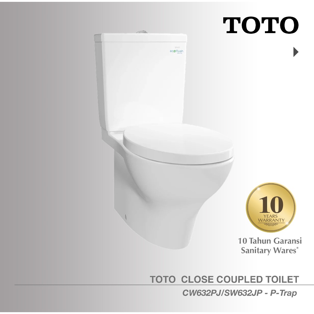 TOTO Closet CW632PJ/SW632JP (P-Trap) | Closet Duduk - Kloset - Kloset Duduk