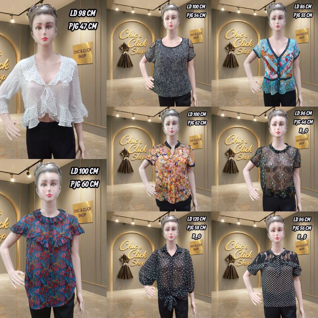 Blouse Sifon Lengan Pendek Wanita | Atasan Chiffon Casual Santai Cewe | Baju Harian Modis Cantik Tra