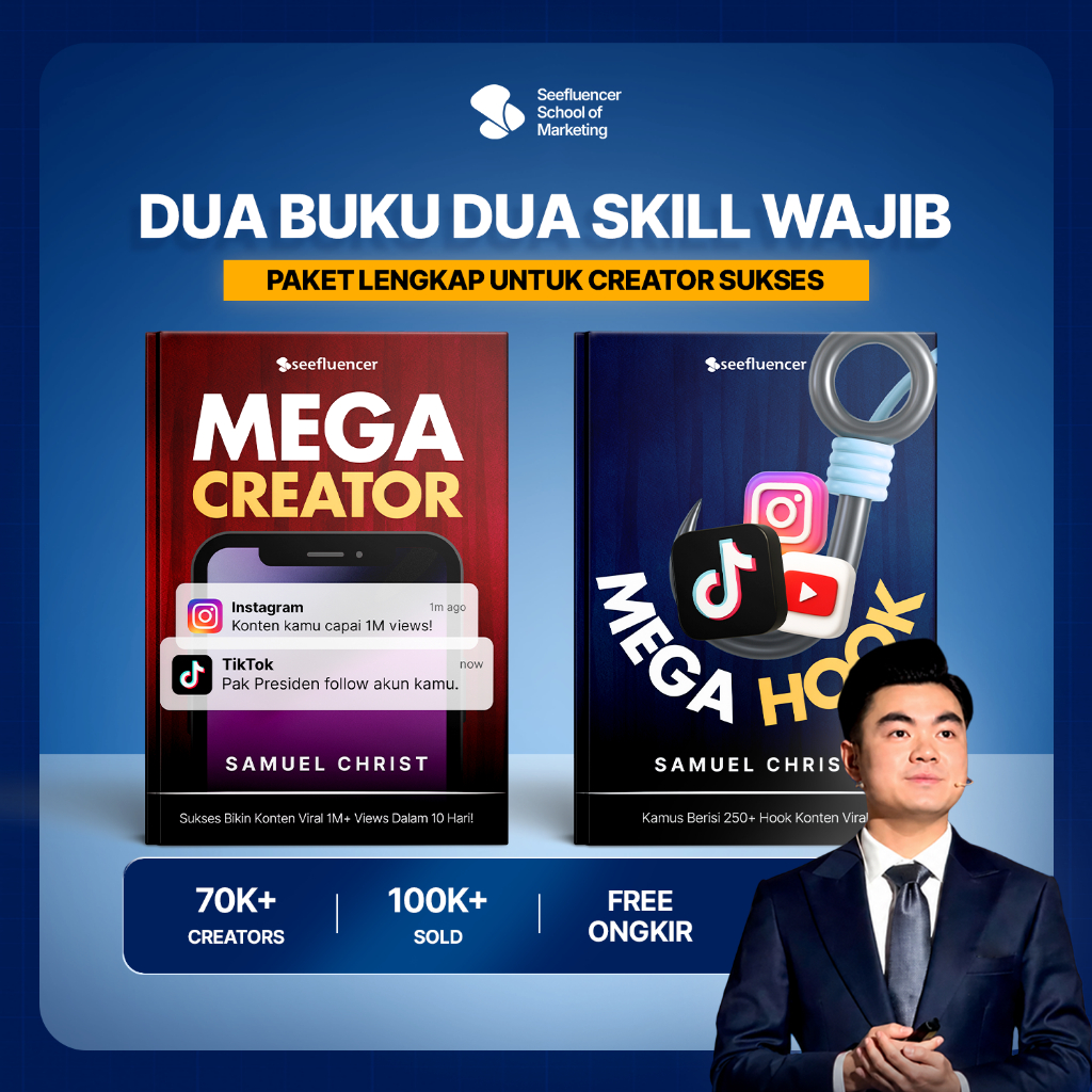 [FYP Starter Pack] Bundling Mega Creator + Mega Hook Buku Jaminan Konten Viral 1M+ Views