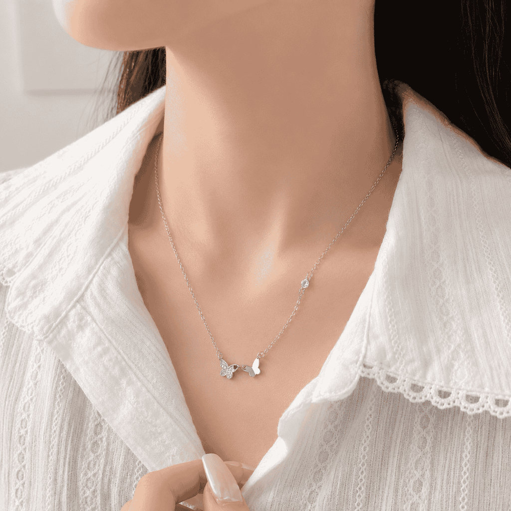 Louise Butterfly Necklace S925 Sterling Silver | Kalung Kupu-Kupu Wanita Korea Perak