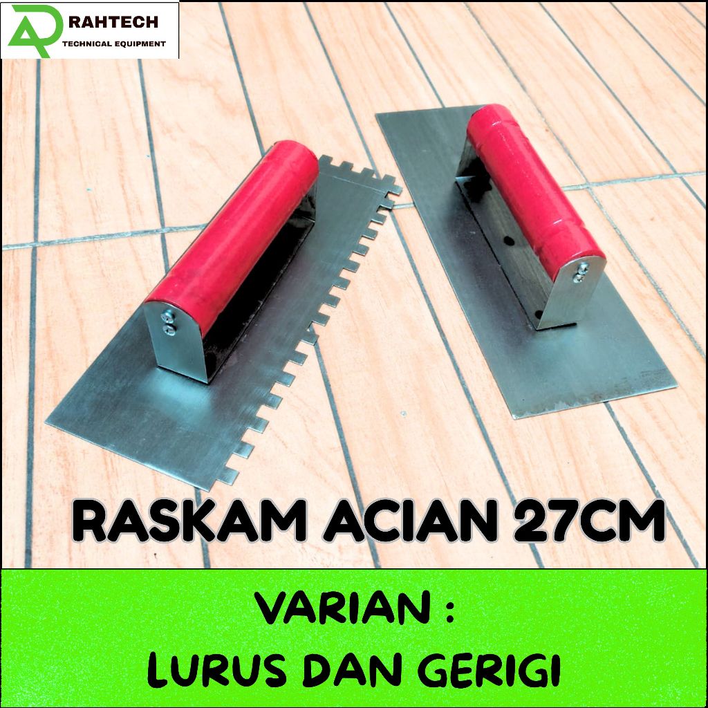ROSKAM RASKAM 27CM BESI BAJA POLOS / GERIGI PERATA ACIAN / PLASTERING TROWEL