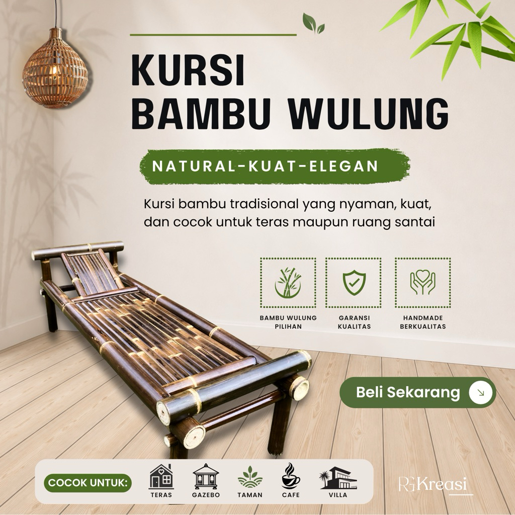 Kursi Bambu|Lincak Bambu|Kursi Santai|Risban Bambu