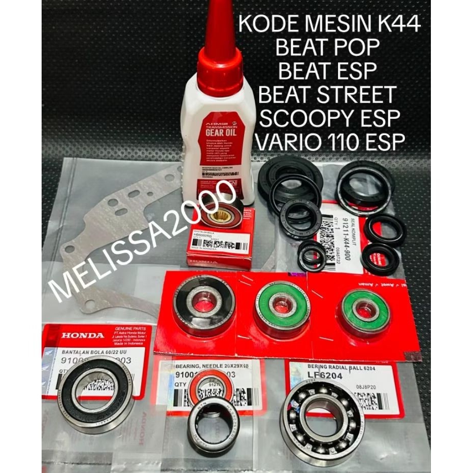 BEARING LAHER RASIO SET 10 AITEM K44 BEAT POP BEAT ESP BEAT STREET SCOOPY ESP  VARIO 110 ESP LED ORI