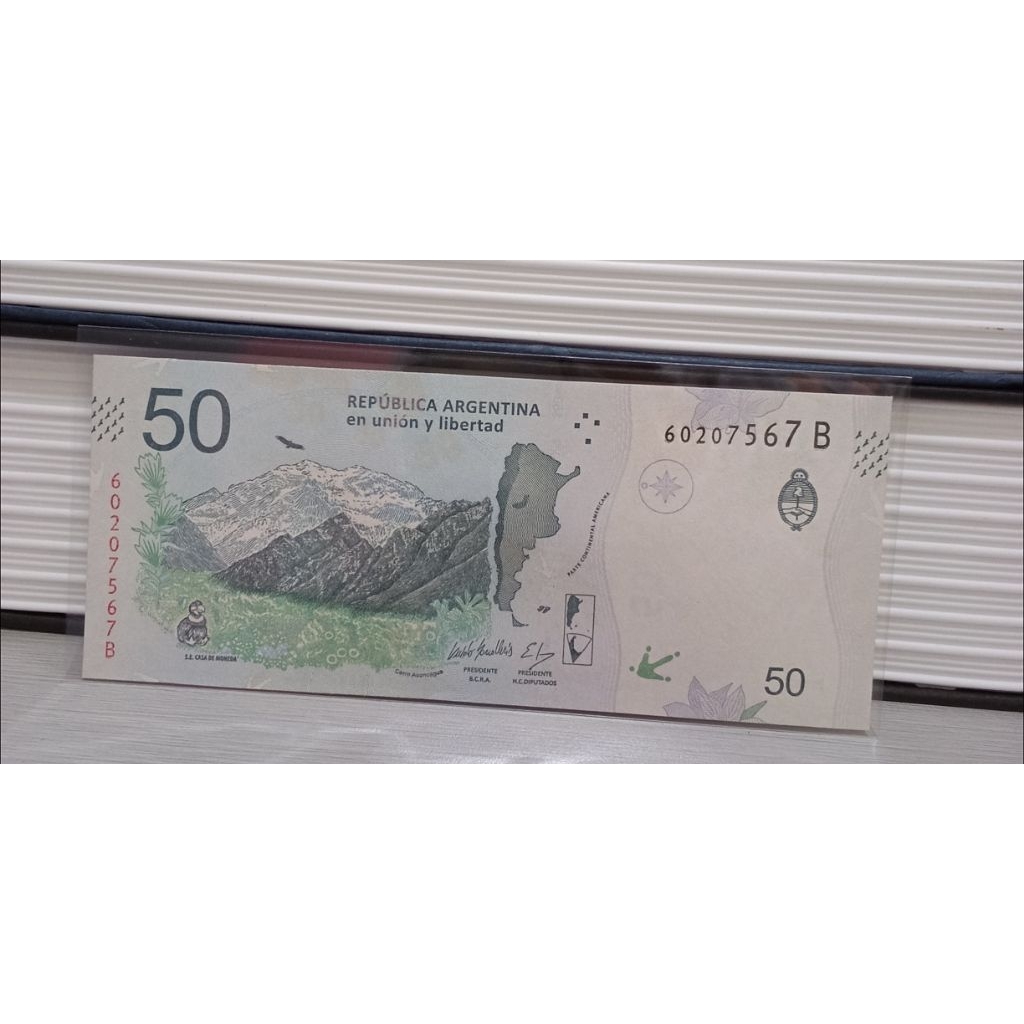 Mancanegara Uang Argentina 50peso UNC untuk Mahar dan Numismatik koleksi