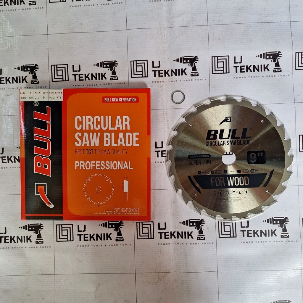 BULL MATA GERGAJI POTONG KAYU 9 INCH CIRCULAR SAW BLADE 9" X 24T