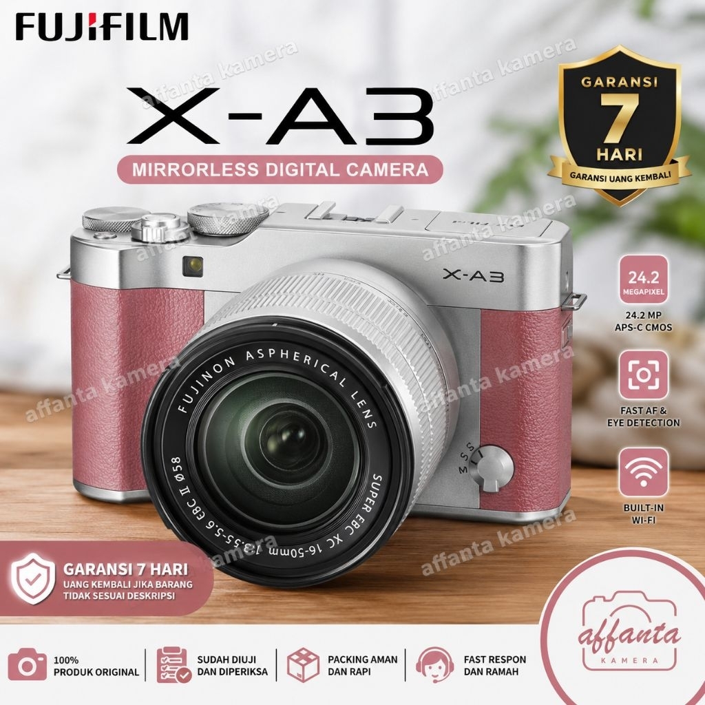 Kamera FUJIFILM X-A3 Mirrorless Fuji XA3 Digital Camera + Lensa Kit | Fujifilm X A3