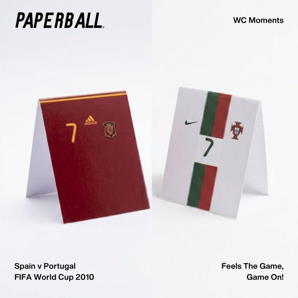 Spanyol v Portugal FIFA World Cup 2010 WC Moments Paperball Sepak Bola Kertas