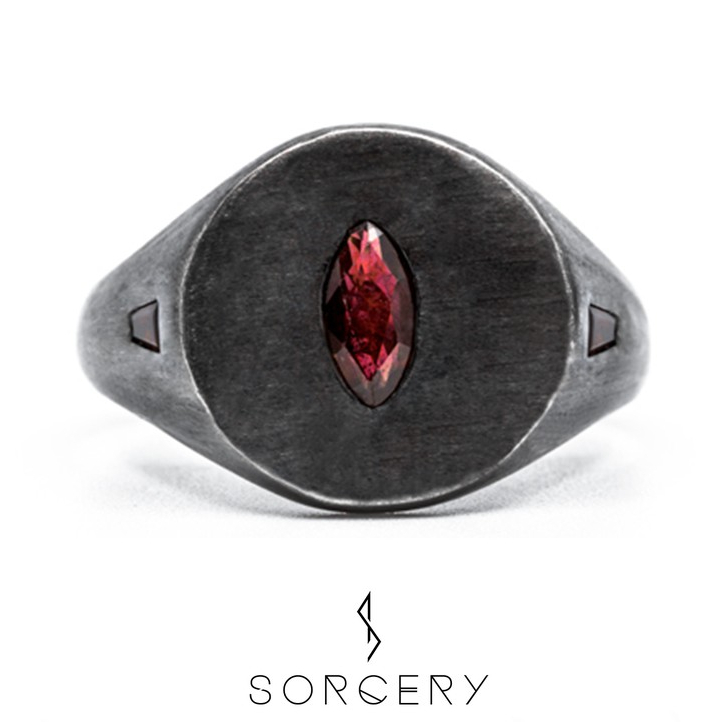 SORCERY Ring OBV Cincin Emas Putih Hitam Permata Unisex Pria Wanita
