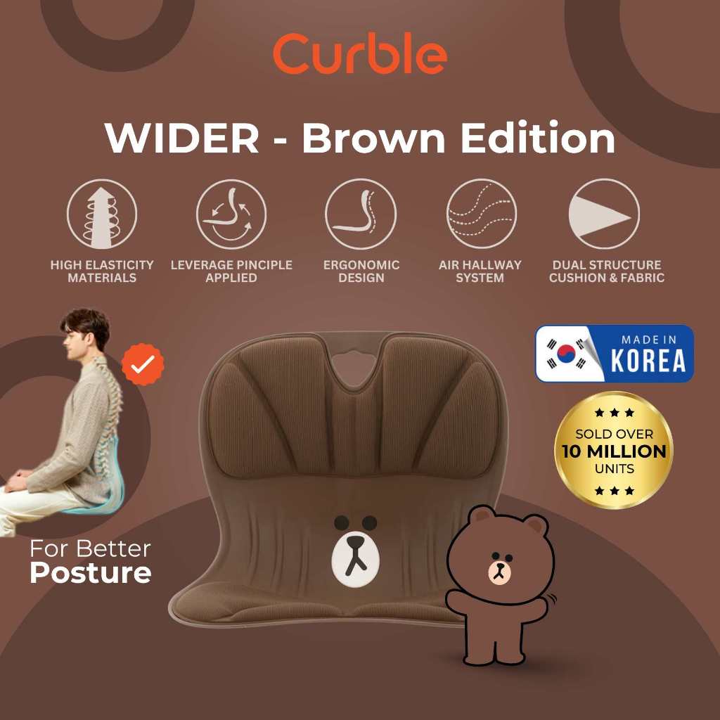 Curble Posture Chair Line & Friends Series -  Brown - LIMITED EDITION