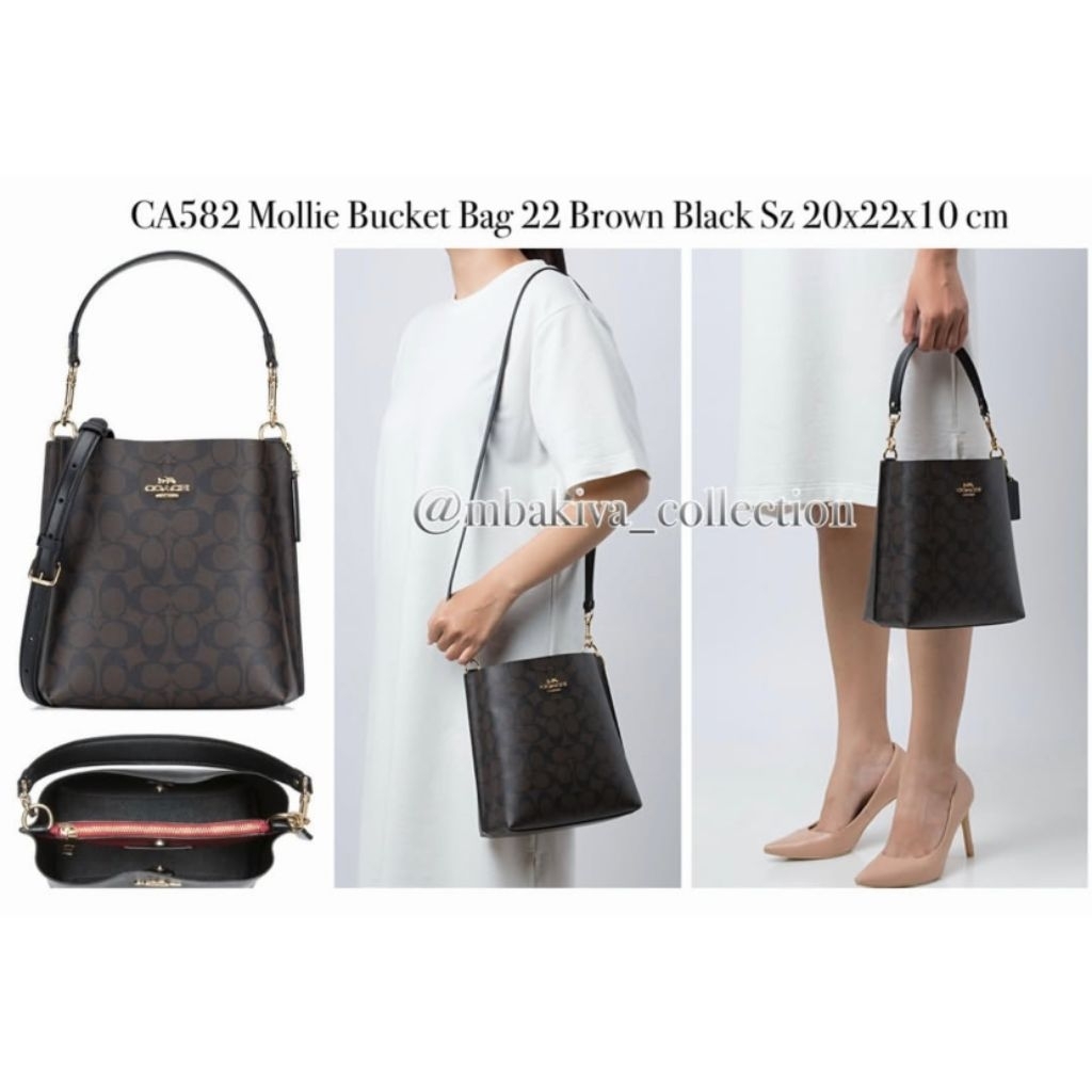 CO CA582 Mollie Bucket Bag 22 Brown Black