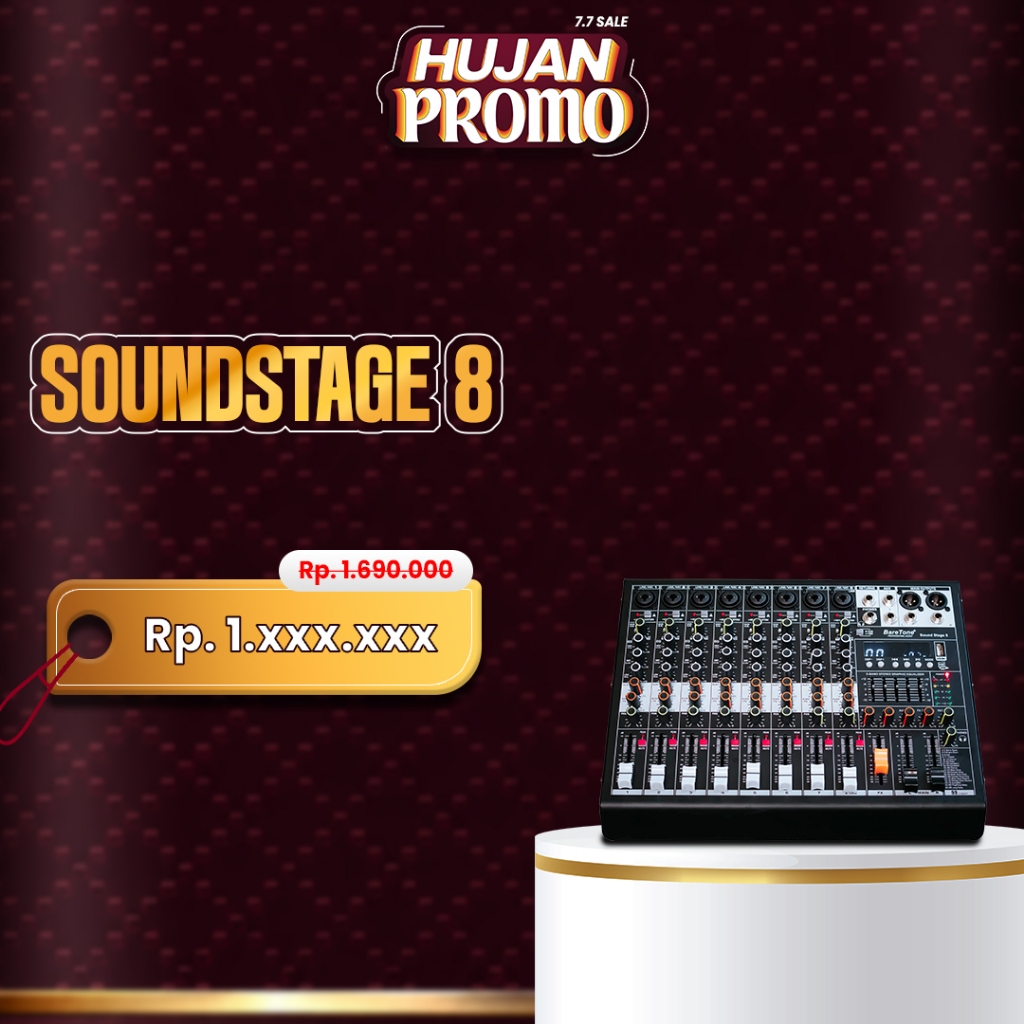 BareTone Sound Stage 8 Mixer Audio Profesional 8 Channel