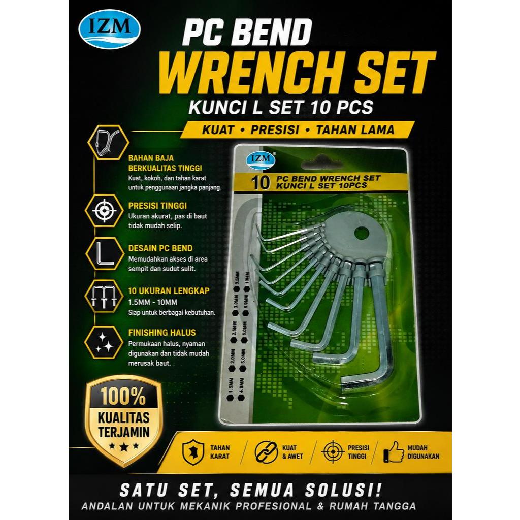 Kunci L/Kunci L mini/kunci L set lengkap/10 kunci L lengkap