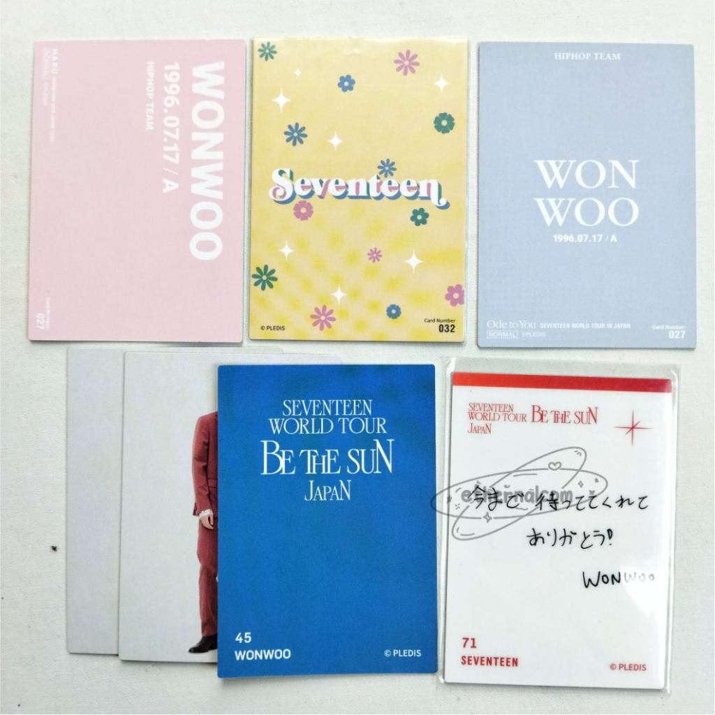 Seventeen Wonwoo Official TC Trading Card Japan Concert World Tour Be The Sun Ode To You Hanabi Haru
