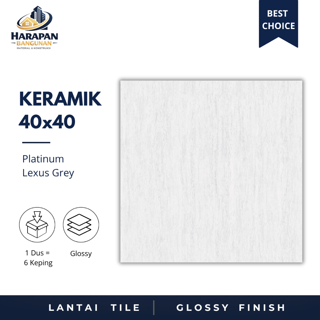 Keramik Lantai 40x40 Platinum Lexus Grey Keramik Glossy Putih 40 X 40