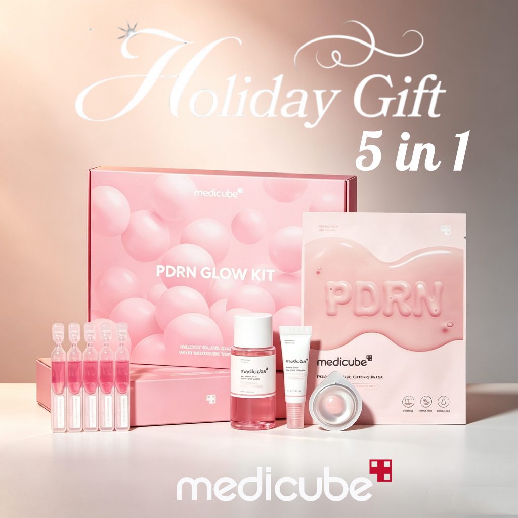 medicube PDRN Glow Trial Kit / GIft Set - Travel Set with Toner , Serum & Sheet Mask