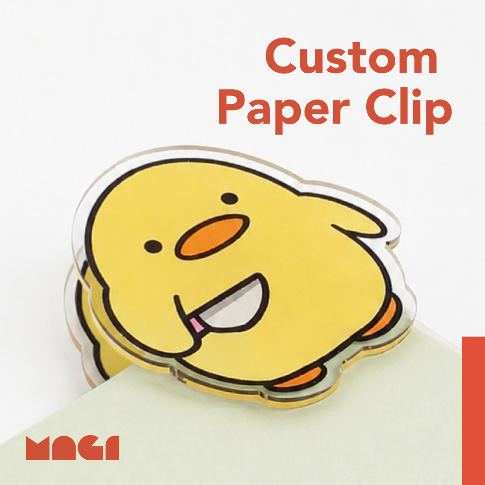 Custom Penjepit Kertas Akrilik UV Print Jepitan Paper Clip
