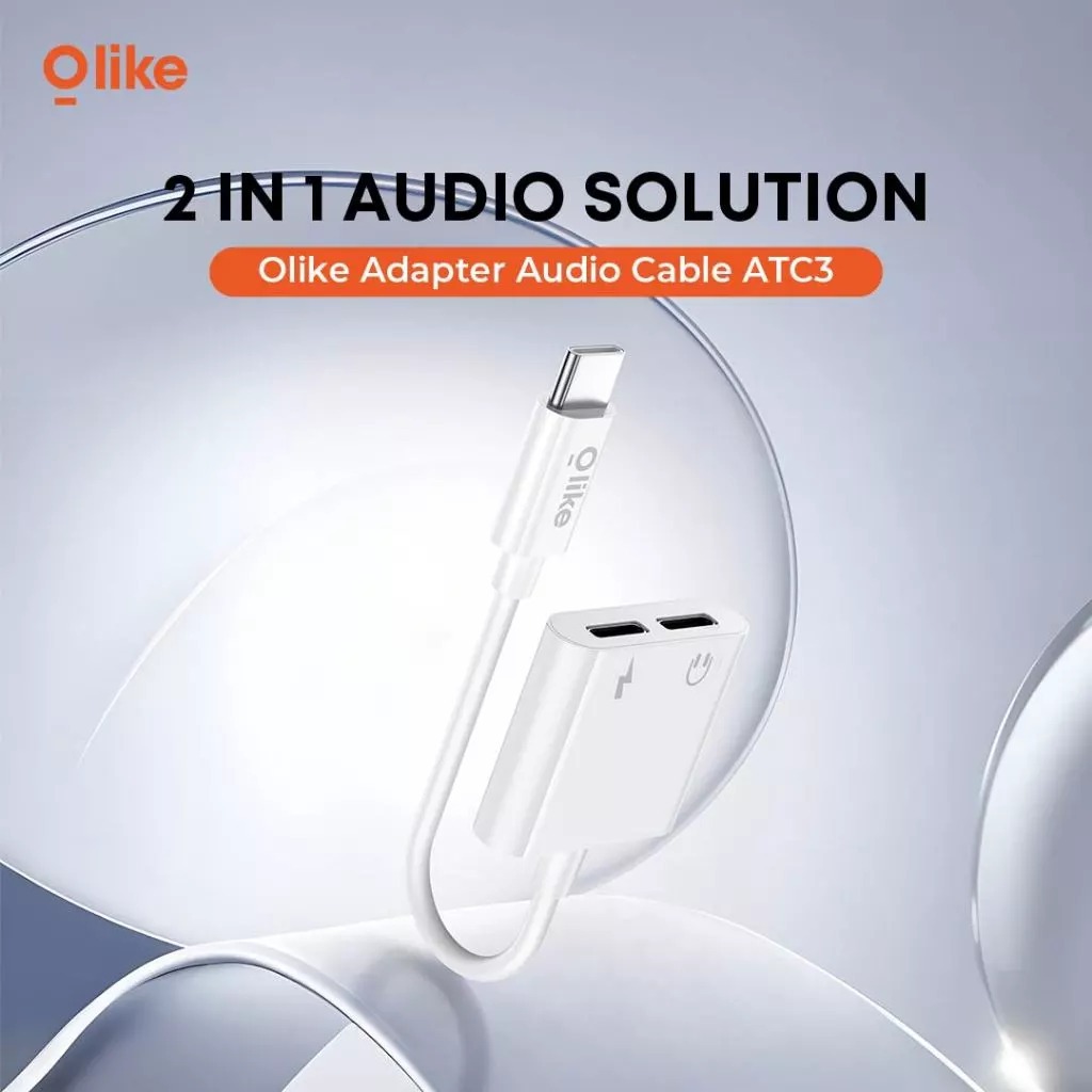 Olike Adapter Audio Cable ATC3 Audio Splitter Type C To Type C Jack + Type C Charging 2.4A Fast Char