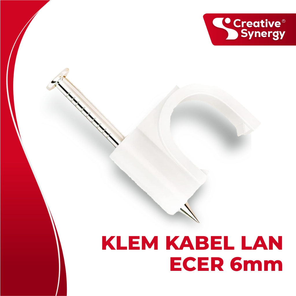 Klem kabel LAN - Nail Clamp - Jepit kabel paku beton paku baja - Ukuran 6mm