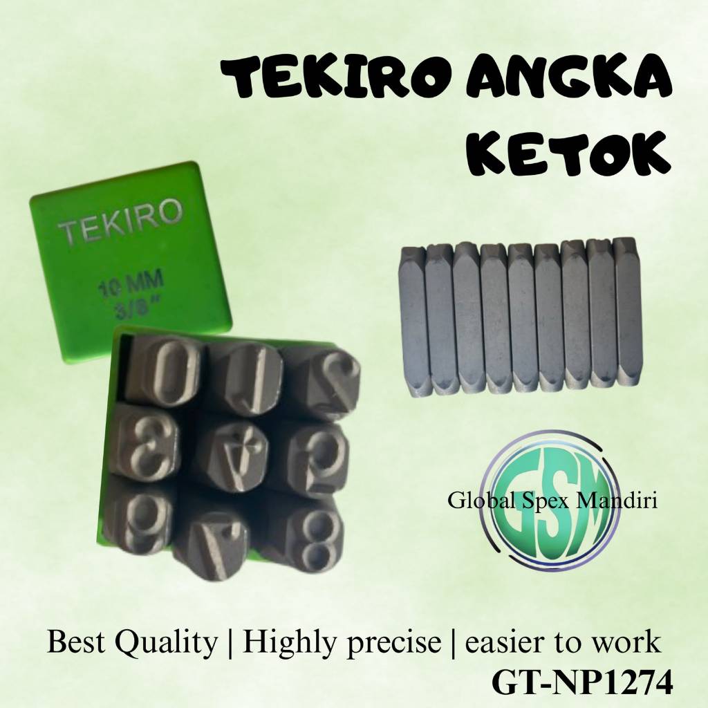 TEKIRO ANGKA KETOK 10 MM / NUMBER PUNCH 10MM / NOMOR KETOK 10 MM