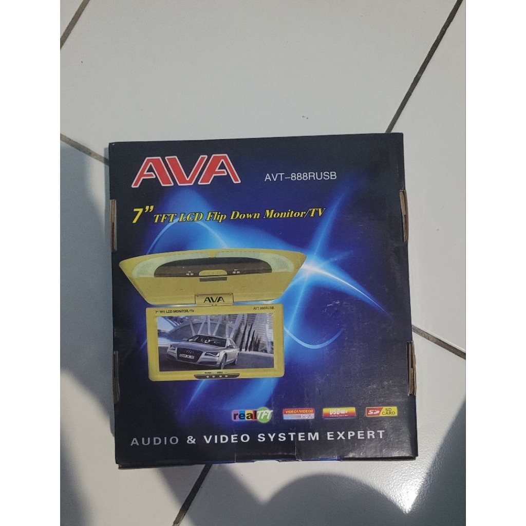 ava 7" tft lcd flip down monitor tv tv mobil