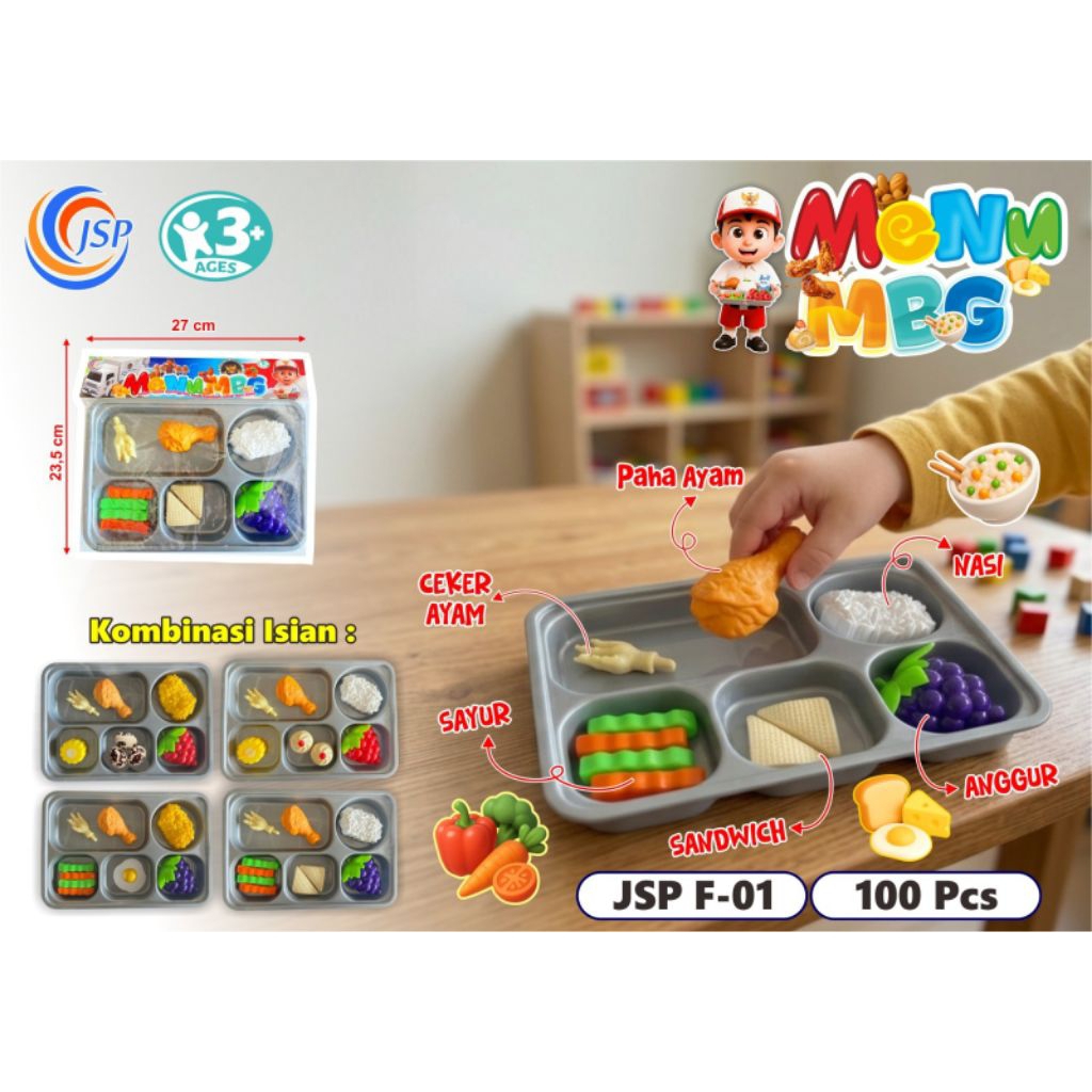 Mainan Menu MBG Ompreng Makan Bergizi Gratis