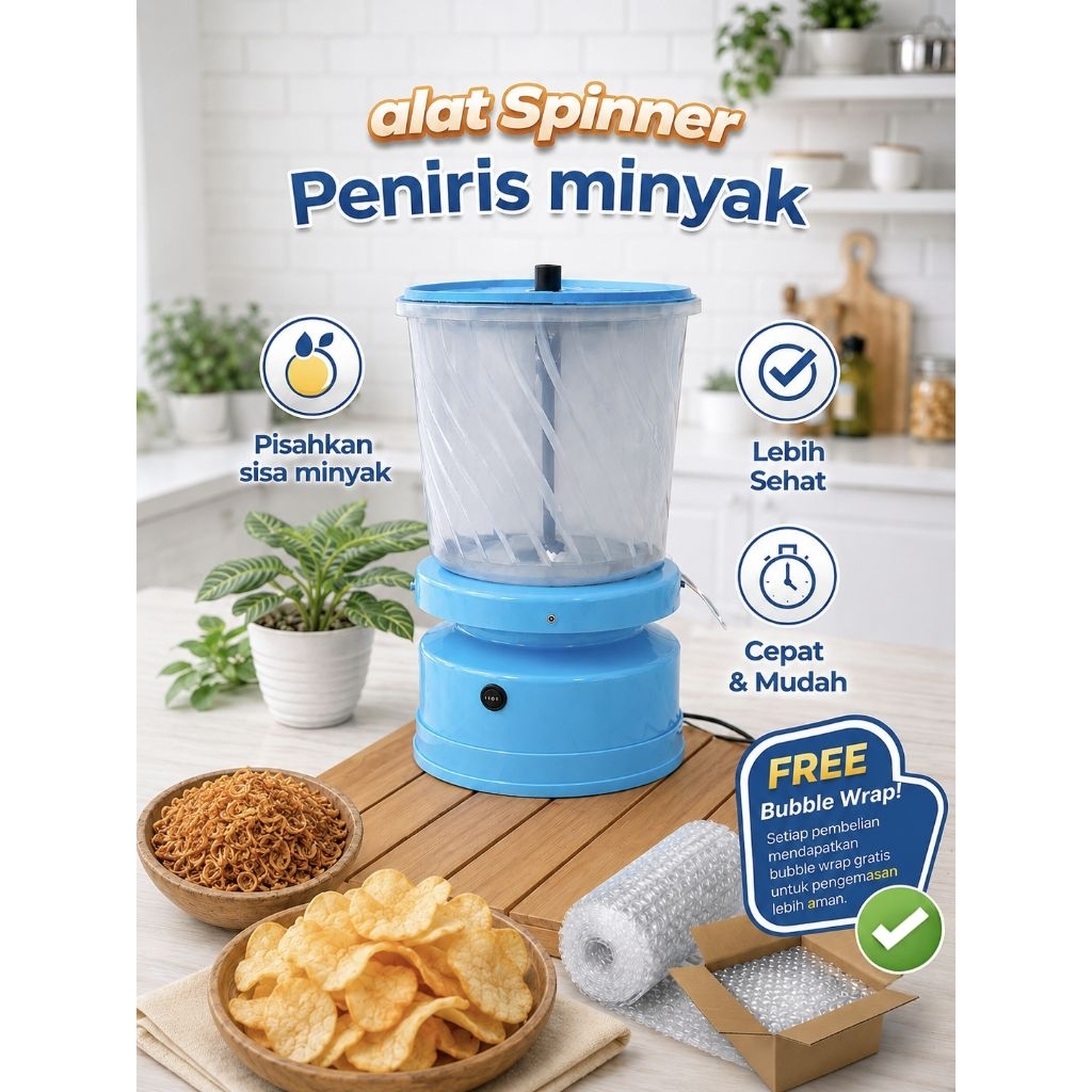 Mesin Spinner Peniris pengering Minyak goreng kapasitas 5 Liter  - Praktis, Hemat, dan Tahan Lama