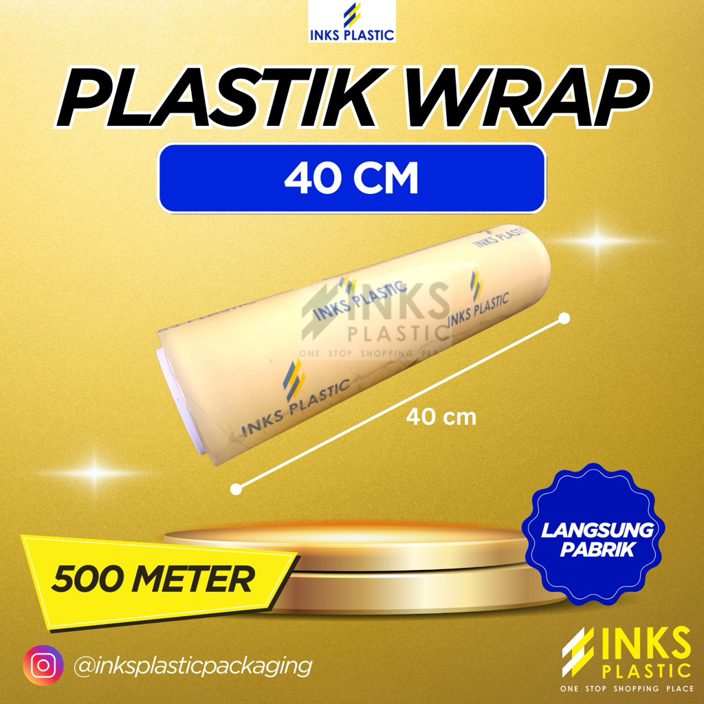 PLASTIK WRAPPING 40 CM ROLL BESAR WRAP PEMBUNGKUS MAKANAN (500 METER)