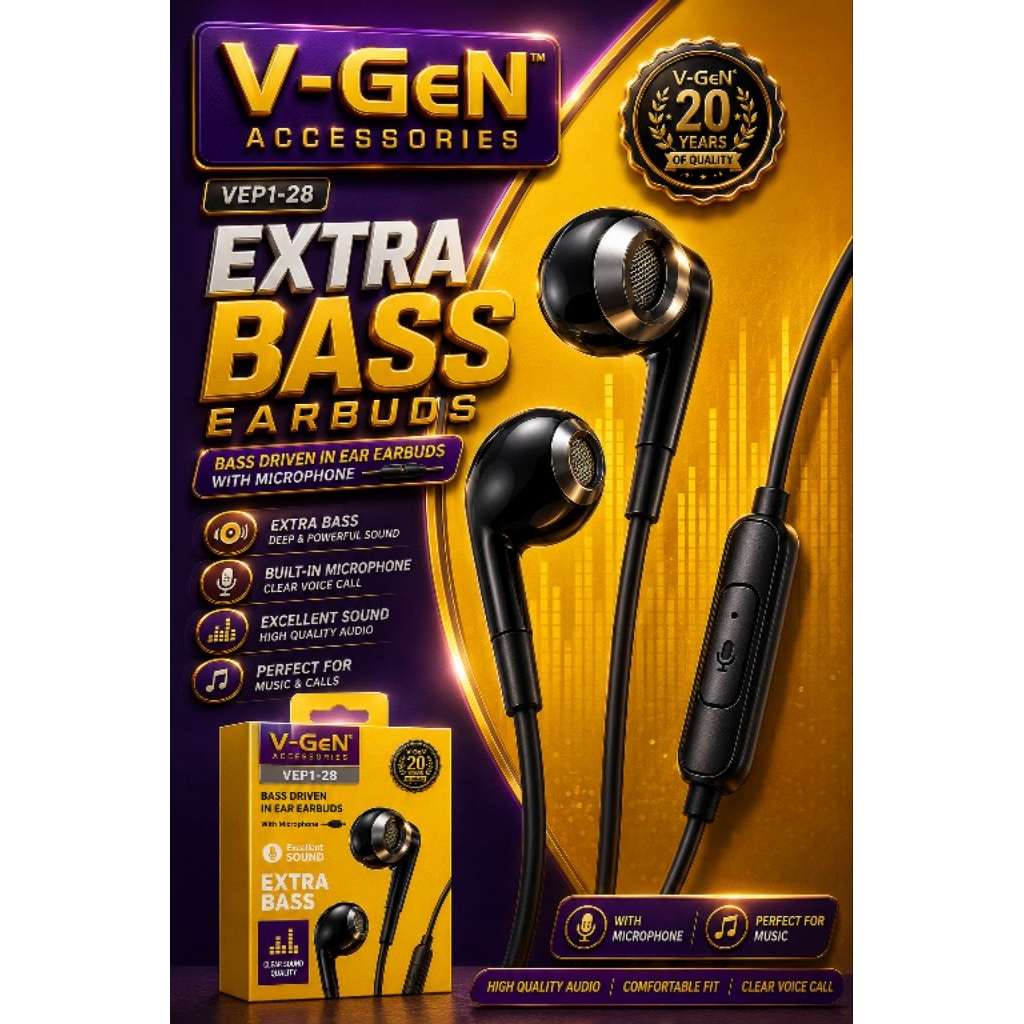 Headset V-Gen Bass VEP1-28