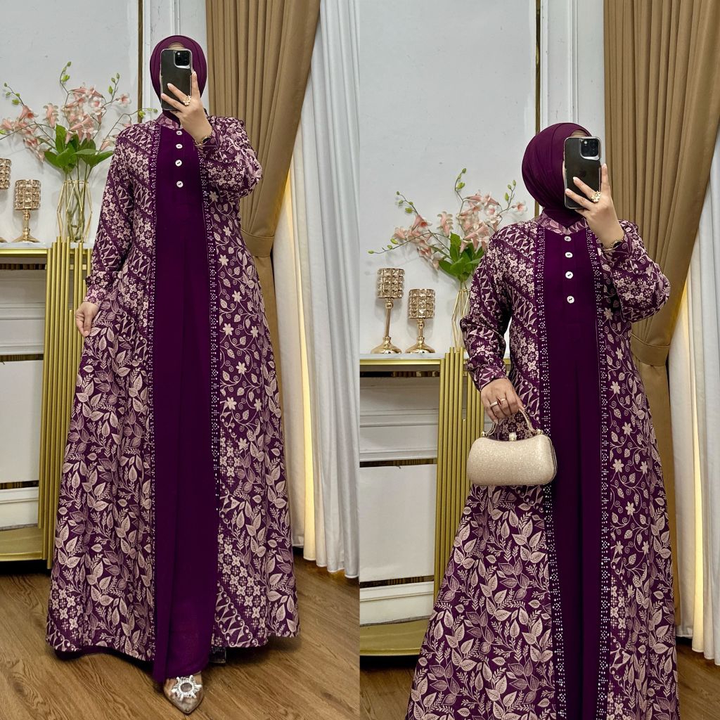 New Arrival//JEMIA DRESS PREMIUM (Biba Print mix Ceruty )Dress motif premium Terbaru//fiky