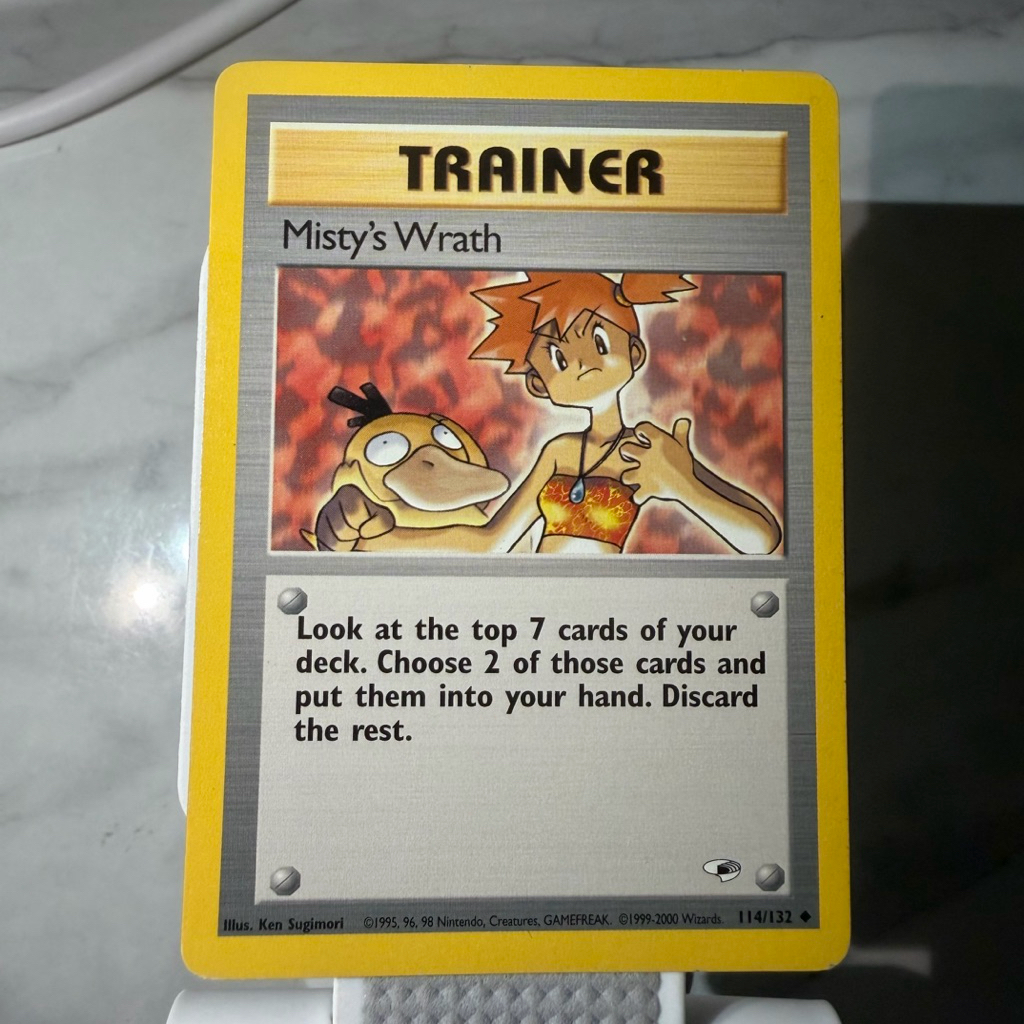 Trainer Misty’s Wrath 114/132 Gym Heroes Misty Psyduck trainer vintage Kartu Pokemon English TCG