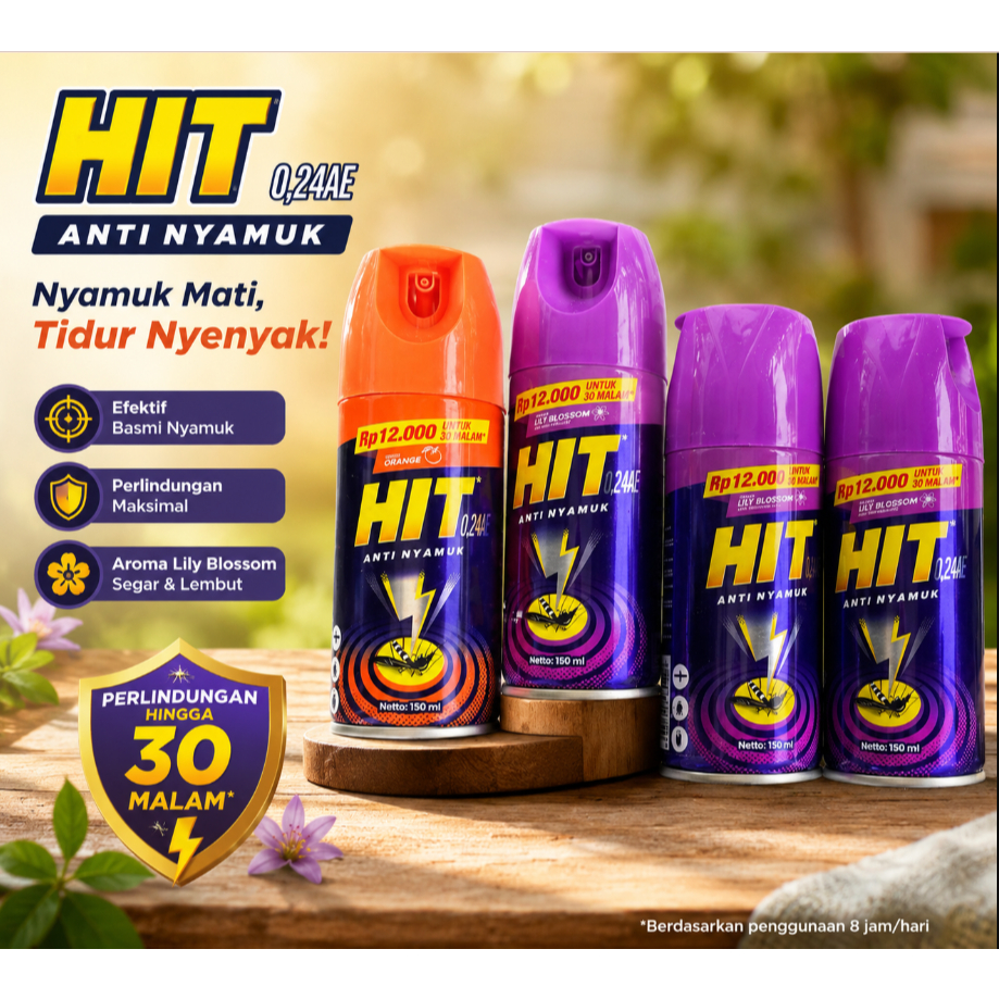 Hit Anti Nyamuk Semprot Kemasan 150 ml Hemat & Murah
