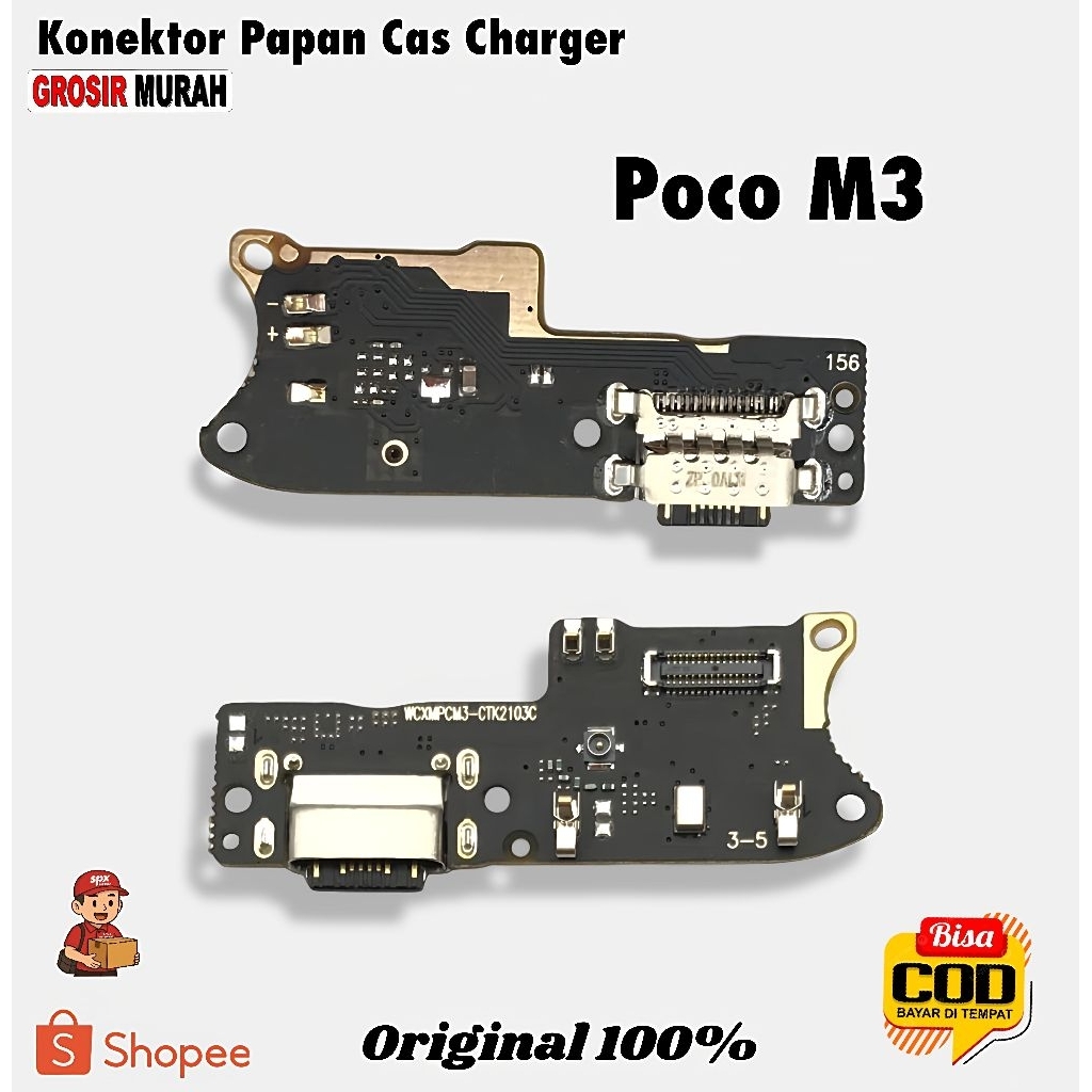 Konektor Papan Cas Charger Poco M3 Original Full IC