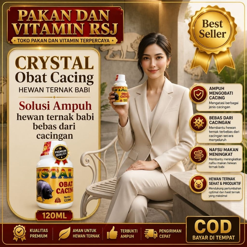 OBAT CACING BABI CRYSTAL OBAT CACING BABI  Cair 120ML